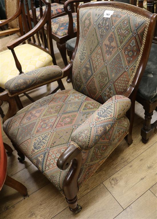 An early Victorian mahogany armchair